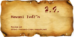 Havasi Iván névjegykártya